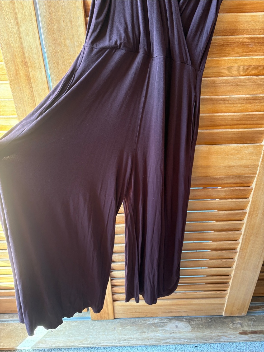 Sleeveless V-Neck Maxi Dress in Dark Brown Large Blue - Picture 3 of 5